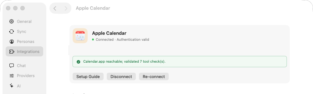 Toby.app Apple Calendar integration detail