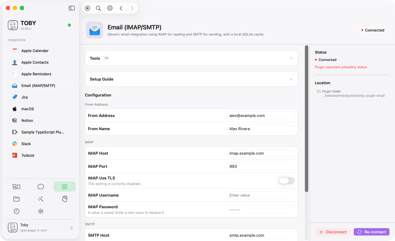 Toby.app Email integration detail